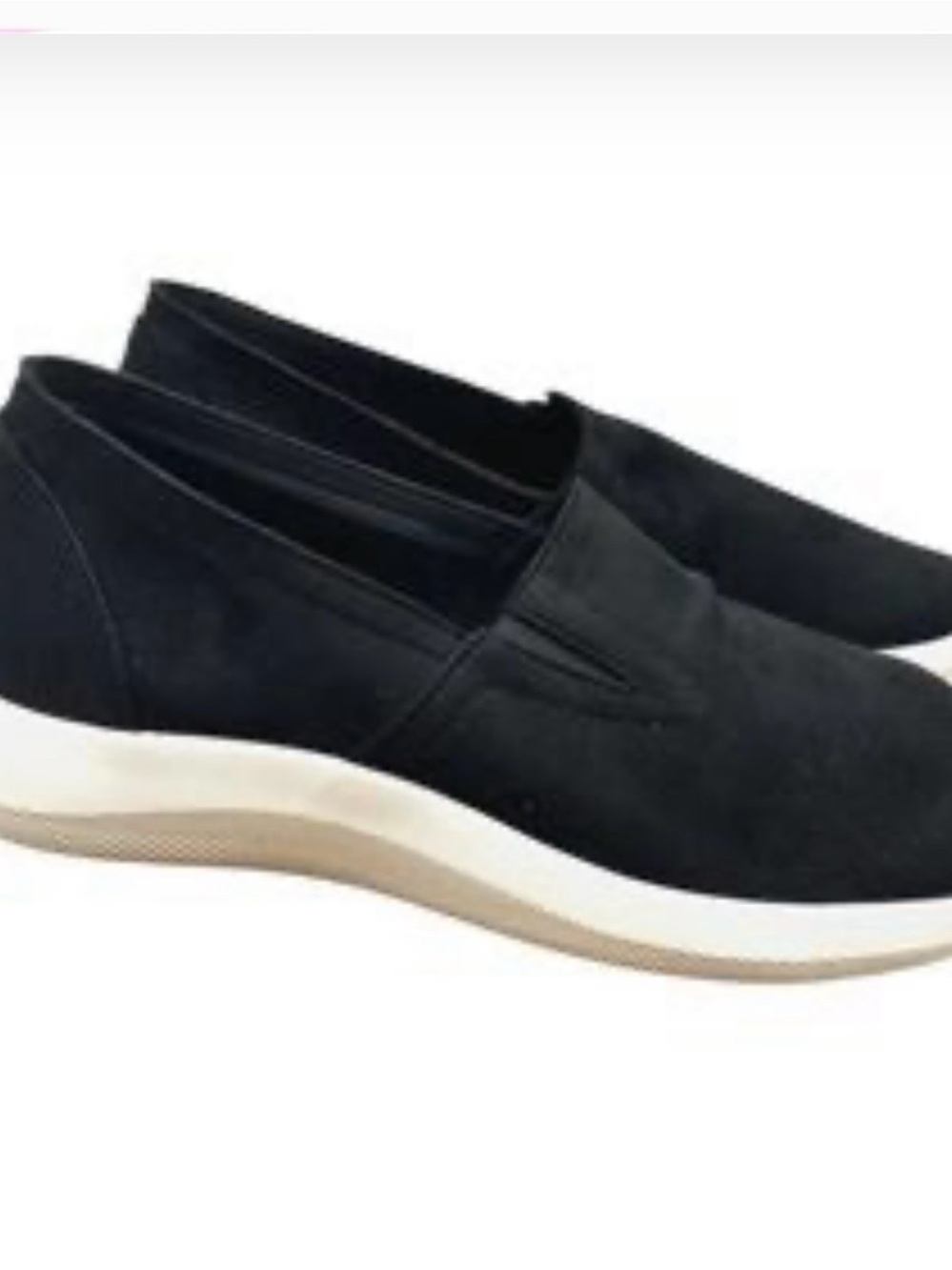 Arcopedico Black Slip-On Faux Suede Sneakers with White Sole New Sz 41  9.5-10
